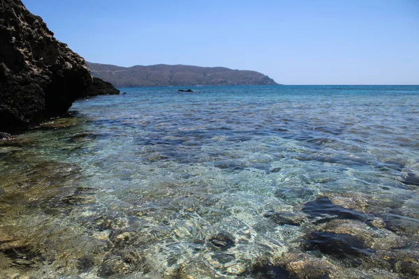Beautiful Blue Sea Cedars Beach Crete — Stock Photo, Image