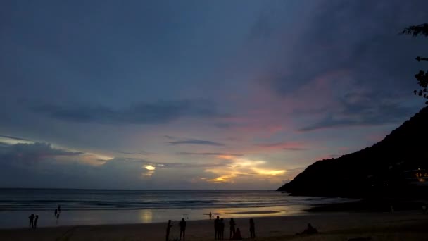 Time Lapse Vídeo Pôr Sol Sobre Nai Harn Praia Sul — Vídeo de Stock