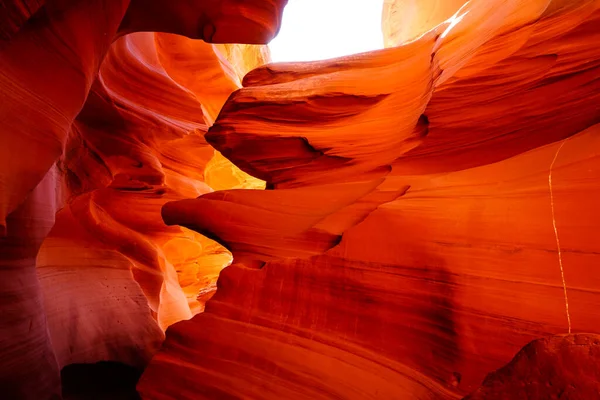 Slot Canyon Antelope Canyon Med Slående Naturliga Klippformationer Och Hisnande — Stockfoto