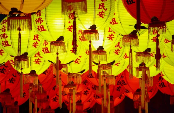 Nahaufnahme Der Laternen Einem Chinesischen Tempel — Stockfoto