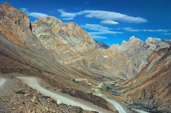 Route Montagne Serpentine Dans Les Gorges Ladakh Himalaya Inde Nord — Photo