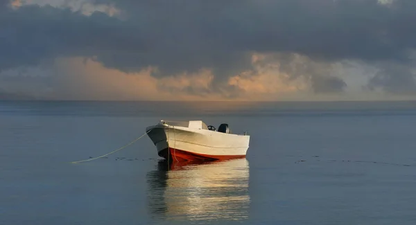 Fishing boat near the shore on the Red Sea, Dahab, Sinai, Egypt