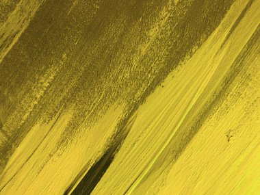 Soyut sanat arka planı koyu sarı ve altın renkler. Tuval üzerine zeytin gradyanı ile suluboya boya. Fırça darbesi desenli akrilik arkaplan.