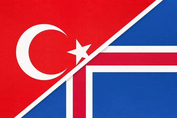 Turkije Ijsland Symbool Van Land Turkse Ijslandse Nationale Vlaggen — Stockfoto