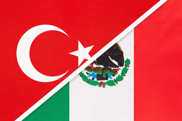 Törökország Mexikó Ország Szimbóluma Török Mexikói Nemzeti Zászlók — Stock Fotó