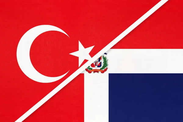 Törökország Dominikai Köztársaság Ország Szimbóluma Török Nemzeti Lobogók — Stock Fotó