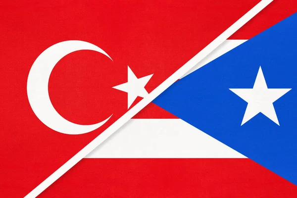 Turquía Puerto Rico Símbolo Del País Banderas Nacionales Turquía Rican —  Fotos de Stock