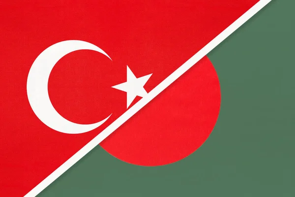 土耳其和孟加拉国 国家象征 土耳其对孟加拉国国旗 — 图库照片