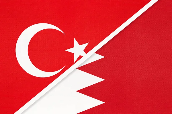 Törökország Bahrein Ország Szimbóluma Török Bahreini Nemzeti Zászlók — Stock Fotó