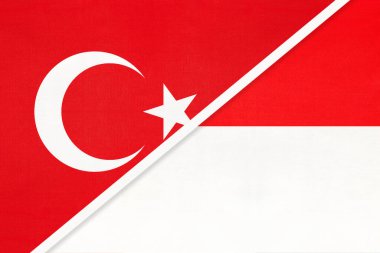 Türkiye ve Endonezya, ülkenin sembolü. Türk, Endonezya ulusal bayraklarına karşı.