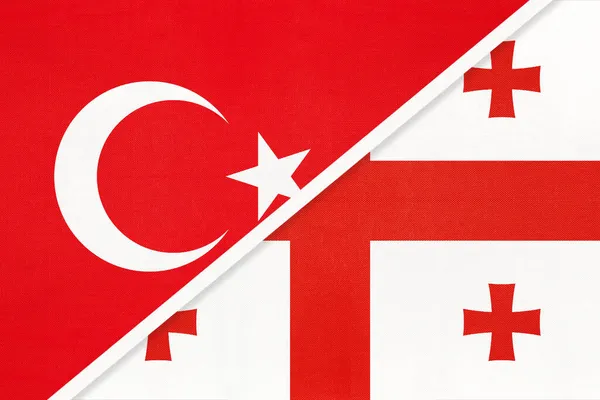 Турция Грузия Символ Страны Турецкие Грузинские Национальные Флаги — стоковое фото