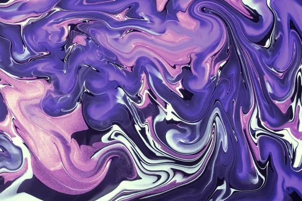 Streszczenie Płyn Sztuka Tło Ciemny Fioletowy Liliowy Kolor Płynny Marmur — Zdjęcie stockowe