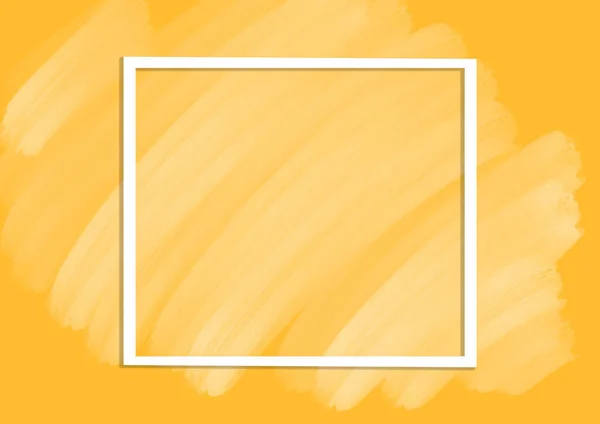 Abstract Art Background Yellow Golden Colors White Square Frame Watercolor — Stock Photo, Image