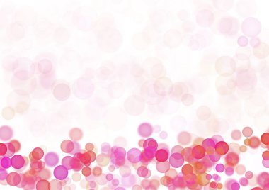 Açık mor, pembe ve gül çemberli soyut sanat arkaplanı. Renkli konfeti desenli bir tebrik kartı ya da davetiye. Tatil arkaplanı ve kopyalama alanı ile şablon.