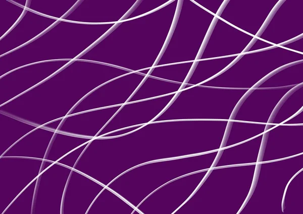 抽象的艺术背景 深紫色 波浪形旋涡白色线条 紫罗兰背景与曲线流体带 波浪式带有未来派元素的现代平面设计 — 图库照片
