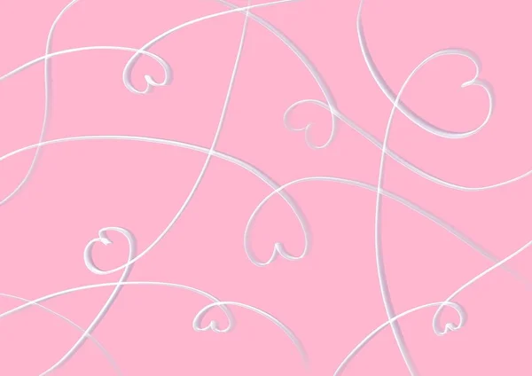 Abstrakte Kunst Hintergrund Rosa Farbe Mit Welligen Wirbelnden Weißen Linien — Stockfoto