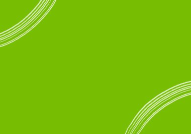 Soyut sanat arka planı köşelerinde dalgalı beyaz çizgiler olan parlak yeşil bir renk. Fotokopi alanı ile dalga deseni arkaplanı. Fütürist öğe ve çerçeve ile modern grafik tasarımı.