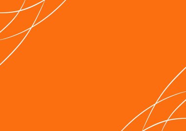 Soyut sanat arka planı parlak turuncu renkli ve köşelerinde dalgalı beyaz çizgiler var. Fotokopi alanı ve kıvrımlı çerçeveli dalga desenli kırmızı arka plan. Fütürist unsurlu modern grafik tasarımı.