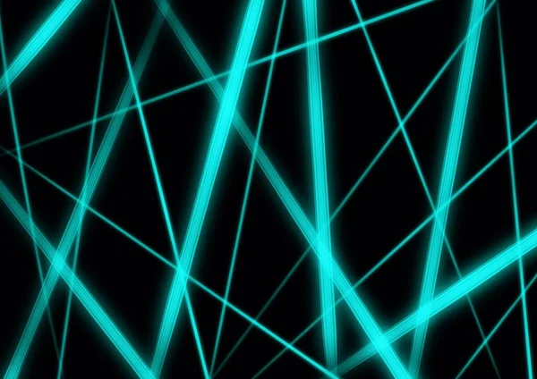 Abstract Art Background Black Color Turquoise Neon Lines Backdrop Fluorescent — Stock Photo, Image