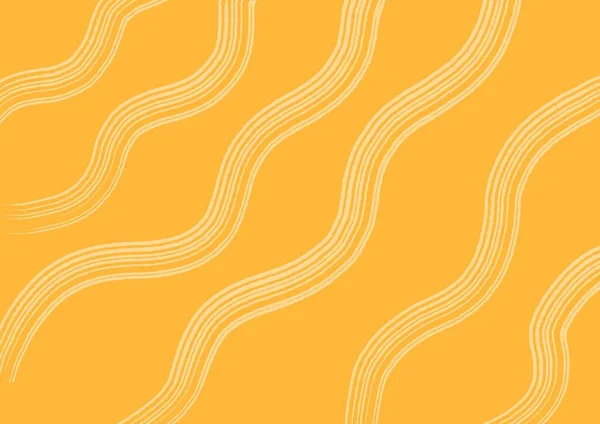 Arte Abstrata Fundo Amarelo Com Linhas Cor Branca Ondulada Fundo — Fotografia de Stock