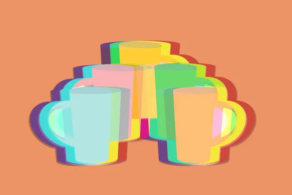 Colorful Glass Pattern Illustration Party Symbol Background — Stock Photo, Image