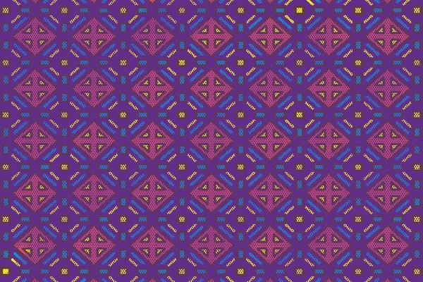曼达拉纺织图案 民族时装设计紫色与背景粉红 — 图库照片