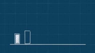 Yükselen çubuk grafiği yavaş çekim. İş dünyası veri tabanı grafik şeması. İş ve Finans. Büyüyen iş konseptine sahip bar tablosu.