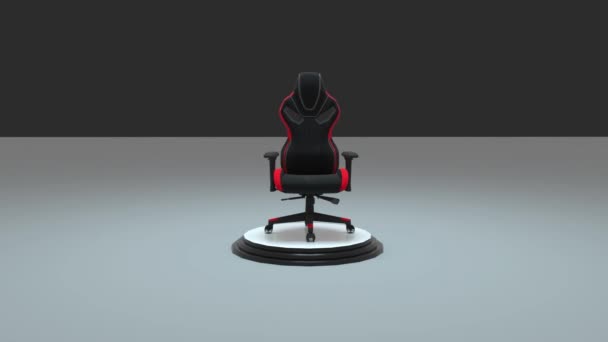 Vizualizace Herní Židle Rotující Bílé Pozadí Pohybová Grafika Moderních Herních — Stock video
