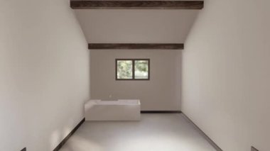 Modern ev dekorasyonunun 3 boyutlu görüntüsü. Lüks ev dekorasyonu, yatak, kanepe ve diğer ev aletleri. Mimari örnek tasarımı.