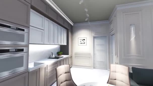 Luxurious Room Interior Design Motion Graphics Modern Interior Design Animation — Stock Video