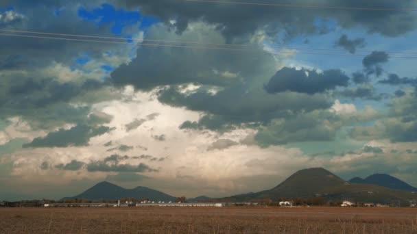 Czas Upływa Chmur Nad Wzgórzami Euganejskimi Padwa Veneto Obszar Wina — Wideo stockowe