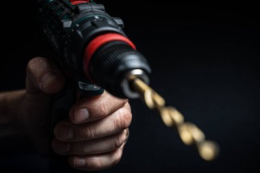 El matkabı konseptini kapat. Siyah arka plan. İşçilik