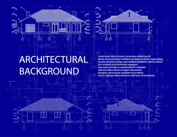 Detaljerad Arkitekturplan Vektorritning Modern Abstrakt Bakgrund — Stock vektor