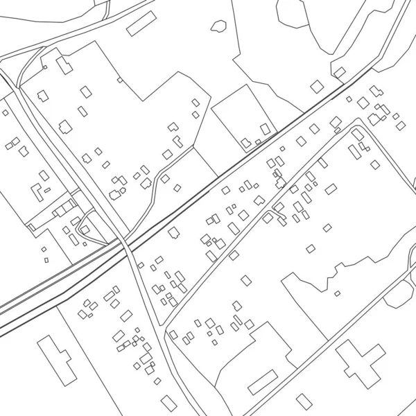 Часть Городского Плана Города Векторная Абстрактная Топографическая Карта — стоковый вектор