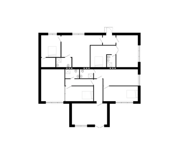 Modernes Stadthaus Interieur Vektorentwürfe Architektonischer Hintergrund — Stockvektor