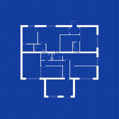Modern konak iç mimarisi. Vektör taslağı. Mimari arka plan. 