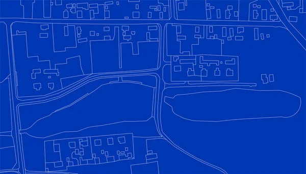 Часть Городского Плана Города Озер Векторная Абстрактная Топографическая Карта — стоковый вектор