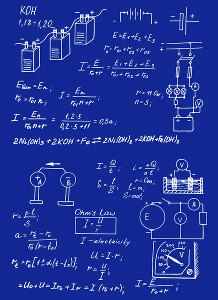 Klassiek Onderwijs Wetenschappelijke Achtergrond Rechtstheorie Natuurkunde Wiskundige Formule Vergelijking Blauwdruk — Stockvector