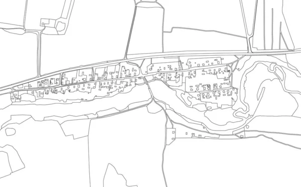 Teil Des Stadtplans Einer Stadt Und Eines Flusses Vektorabstrakte Topografische — Stockvektor