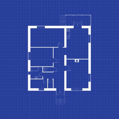 Grafik kağıdının üzerinde modern bir dairenin planı. Vektör taslağı. Mimari arka plan.