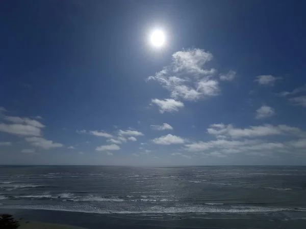 Vista Del Sol Sobre Mar Playa — Stock fotografie