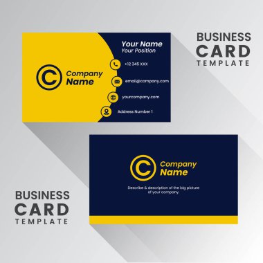 Yaratıcı ve temiz kartvizit şablonu. Düz tasarım vektör çizim. İleti örneği tasarım