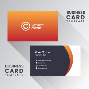 Yaratıcı ve temiz kartvizit şablonu. Düz tasarım vektör çizim. İleti örneği tasarım