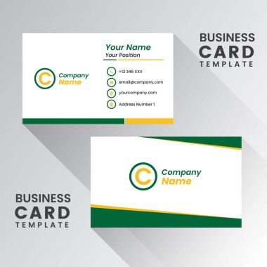 Modern kartvizit tasarımı. Çift taraflı kartvizit tasarım şablonu. düz kartvizit ilham kaynağı