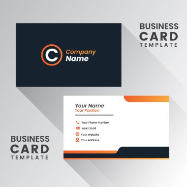 Modern kartvizit tasarımı. Çift taraflı kartvizit tasarım şablonu. düz dereceli kartvizit ilhamı