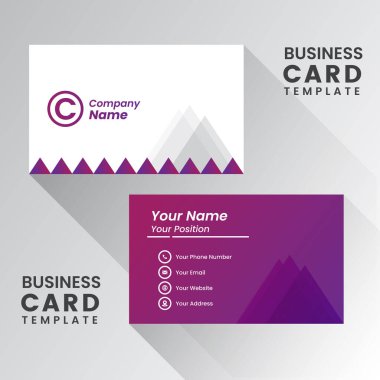 Modern yaratıcı kartvizit ve isim kartı, yatay basit temiz şablon vektör tasarımı, dikdörtgen boyutunda yerleşim.