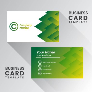 Modern kartvizit tasarımı. Çift taraflı kartvizit tasarım şablonu. Kartvizit ilham