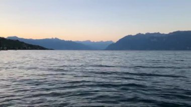 İsviçre, Leman Gölü 'nde gün doğumu