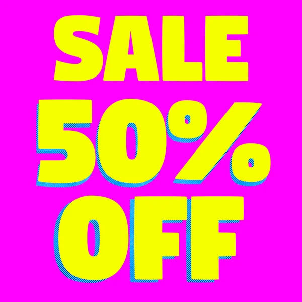 Sale Discount Offer Price Pink Background Yellow Text Bold Typography — Stock Photo, Image