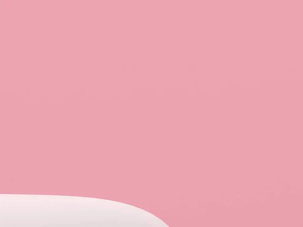 白い石の表彰台製品は最小限のモックアップ3Dレンダリングを表示します シーンフロントビューピンクの部屋とピンクの背景の表彰台形状自然 スタンドショー化粧品 台座上のステージショーケース — ストック写真